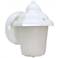 1 Light; 9 in.; Wall Lantern; Hood Lantern with Satin Frosted Glass