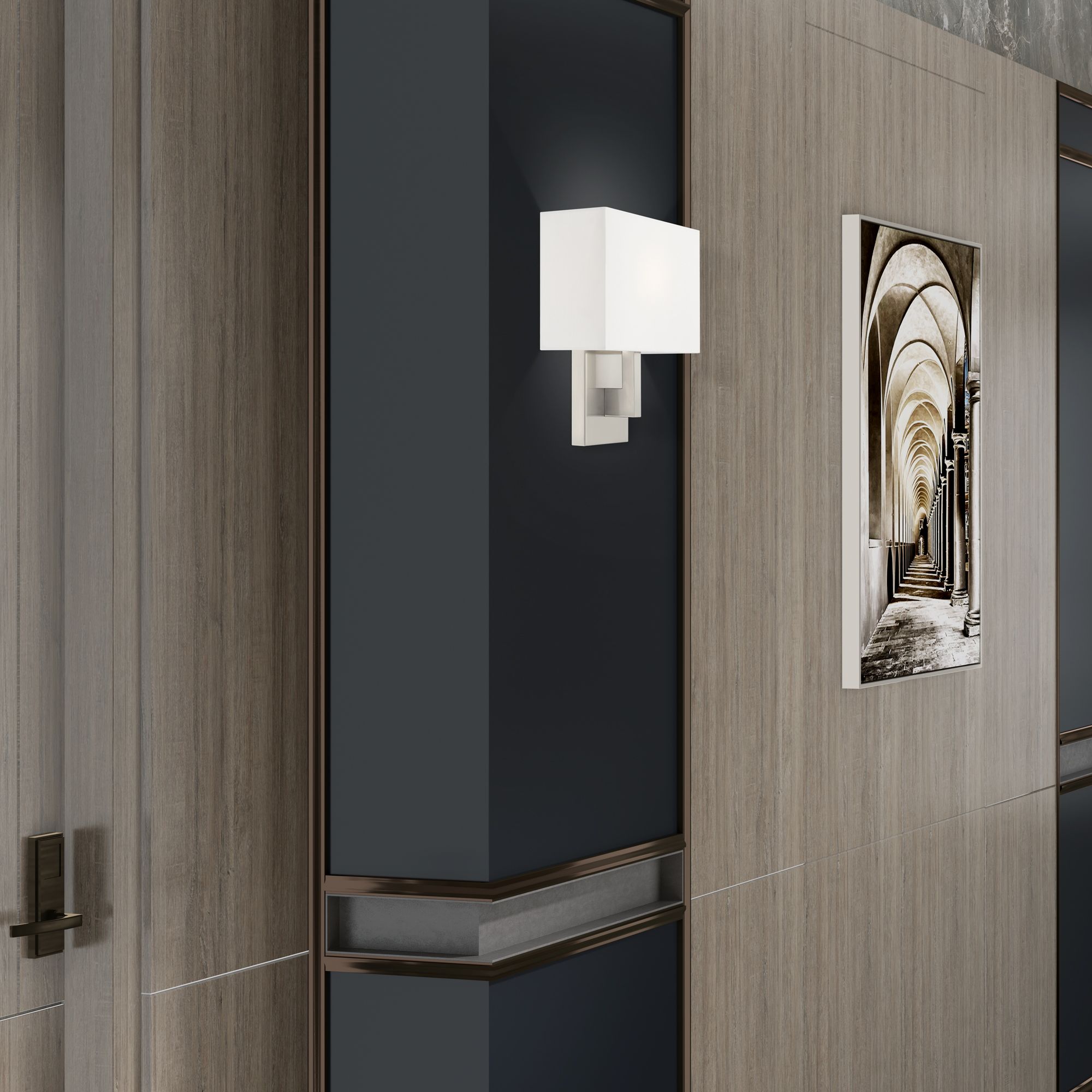 1 Light ADA Brushed Nickel Wall Sconce