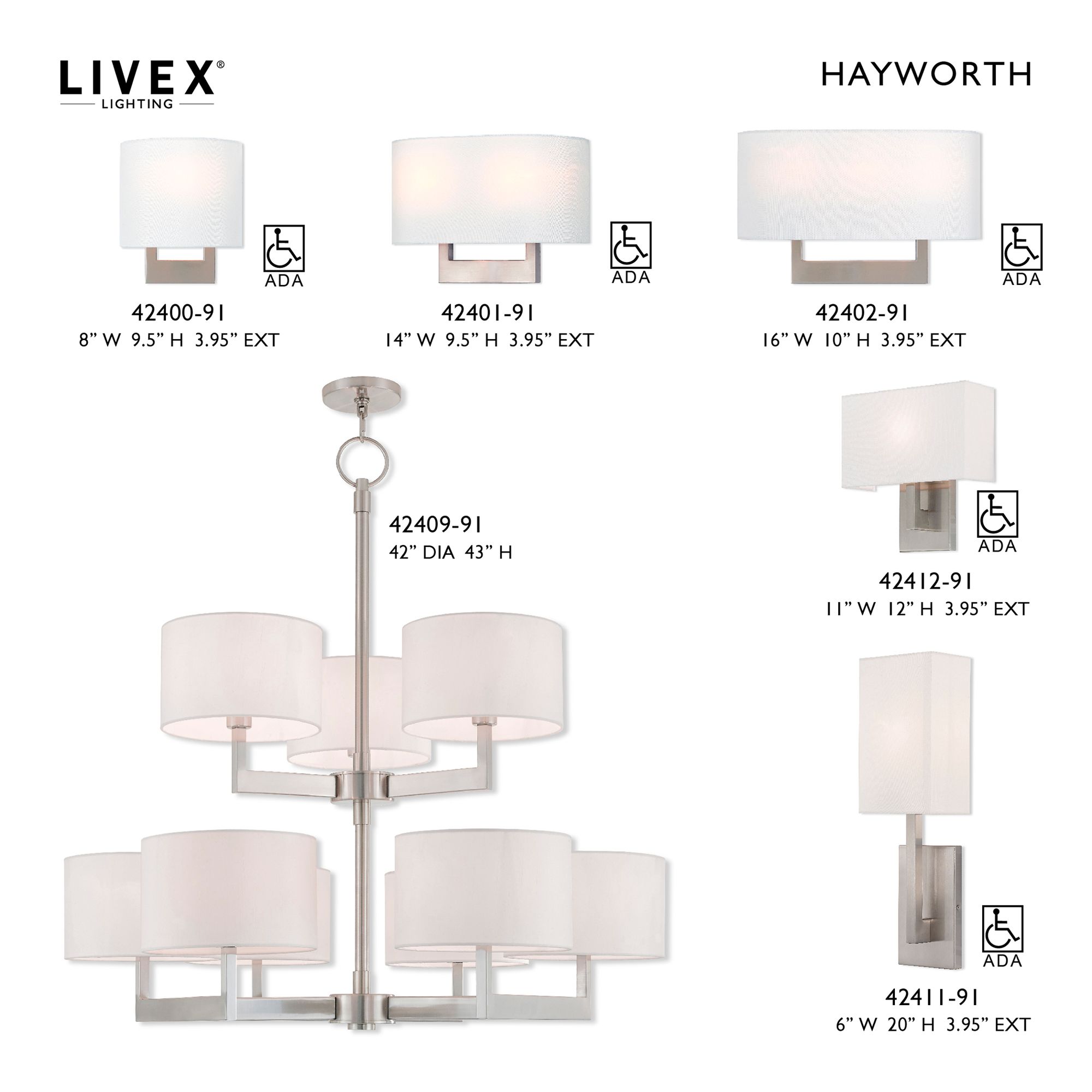 1 Light ADA Brushed Nickel Wall Sconce