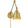 1-Light Adjustable Wall Sconce in Natural Brass (Set of 2)