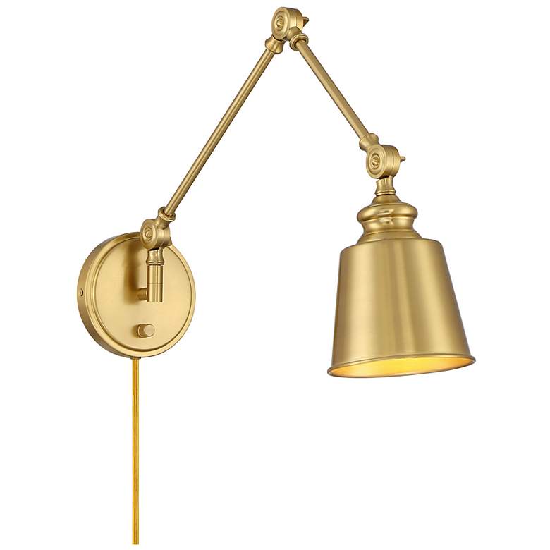 Image 4 1-Light Adjustable Wall Sconce in Natural Brass (Set of 2) more views