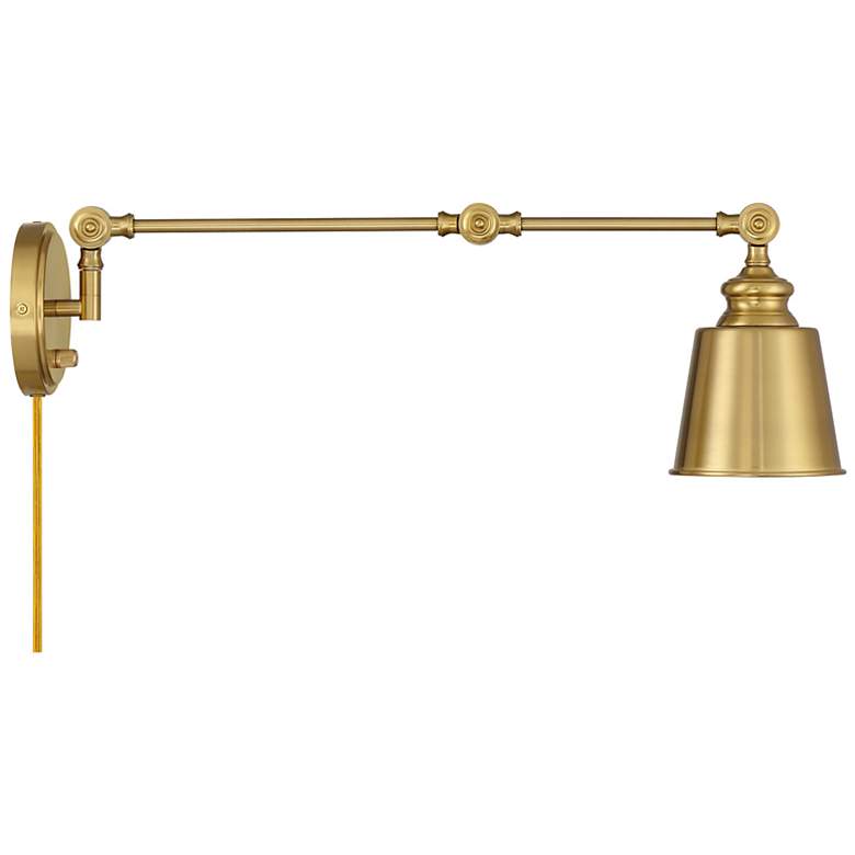 Image 6 1-Light Adjustable Wall Sconce in Natural Brass (Set of 2) more views