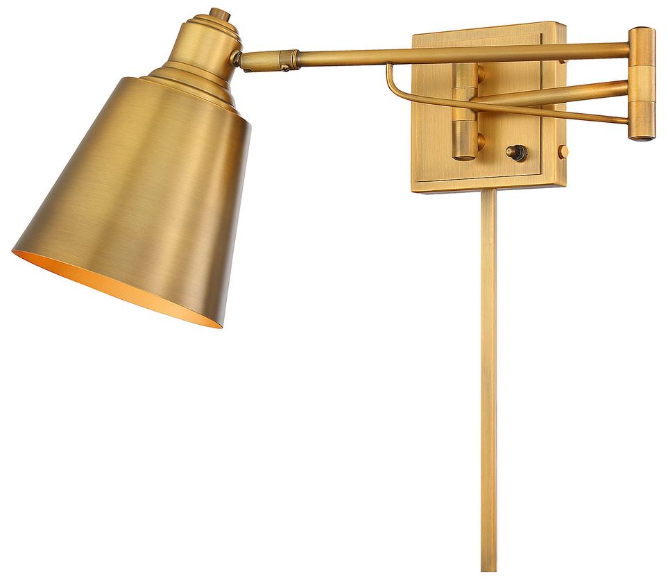 Image 3 1-Light Adjustable Wall Sconce in Natural Brass more views