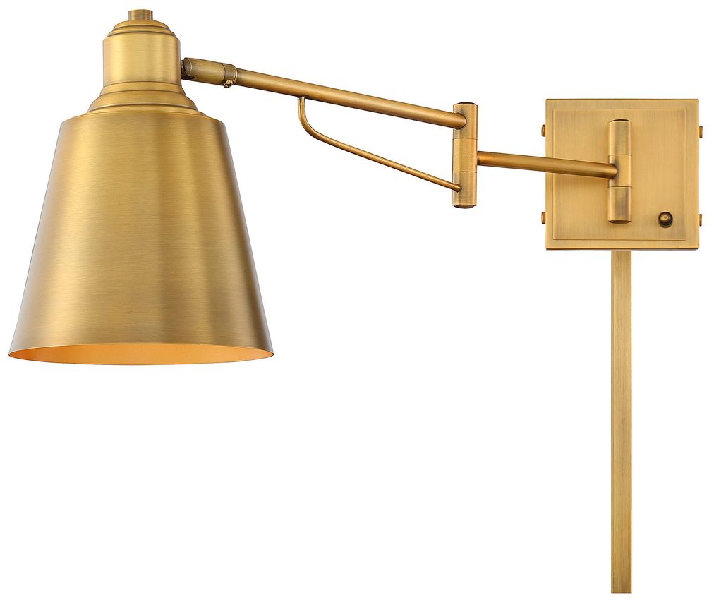 Image 4 1-Light Adjustable Wall Sconce in Natural Brass more views