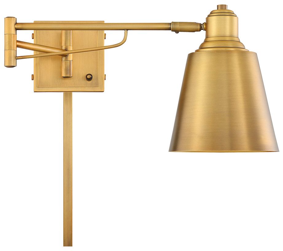 Image 5 1-Light Adjustable Wall Sconce in Natural Brass more views
