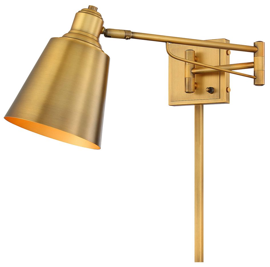 Image 6 1-Light Adjustable Wall Sconce in Natural Brass more views