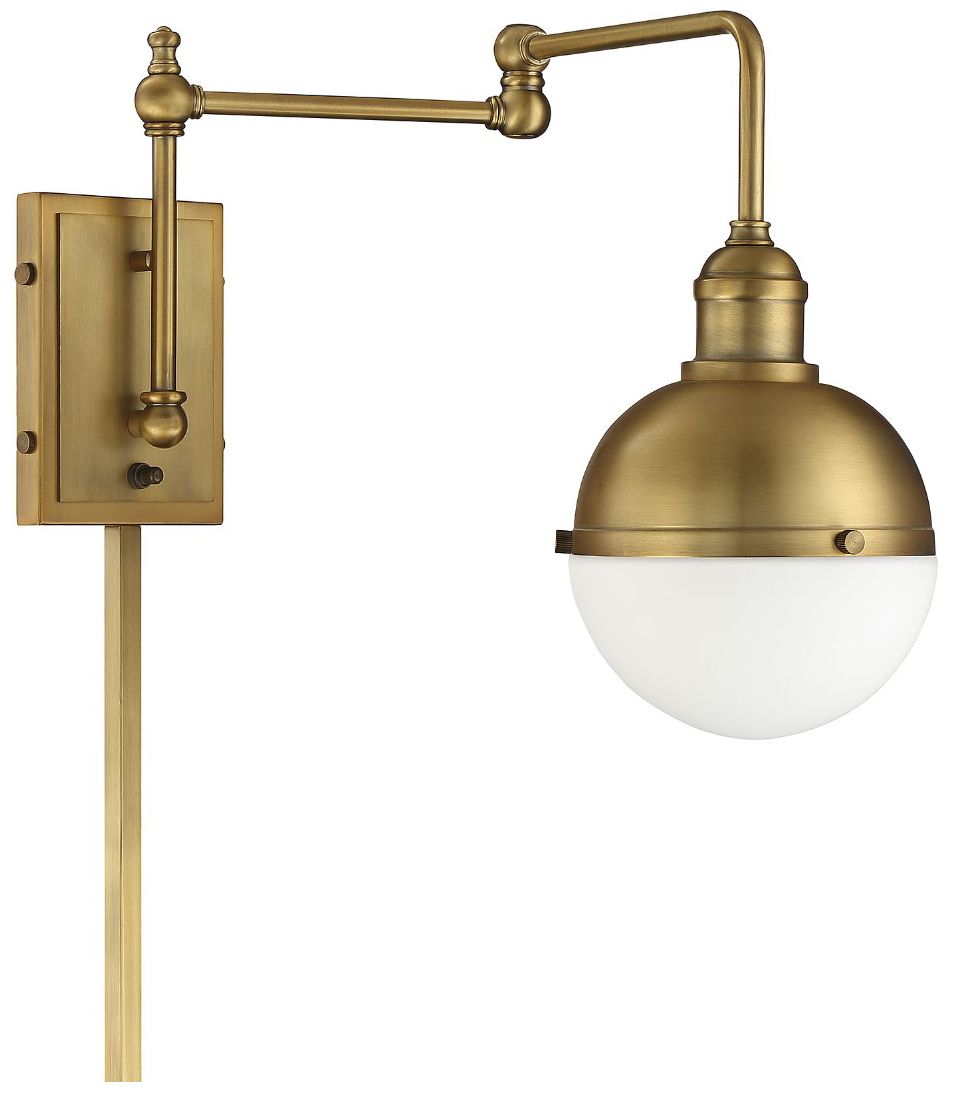 Thumbnail2 of 1-Light Adjustable Wall Sconce in Natural Brass more views