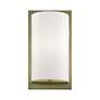 3_1 Light Antique Brass ADA Sconce with Hand Crafted Off-White Fabric Shade more views