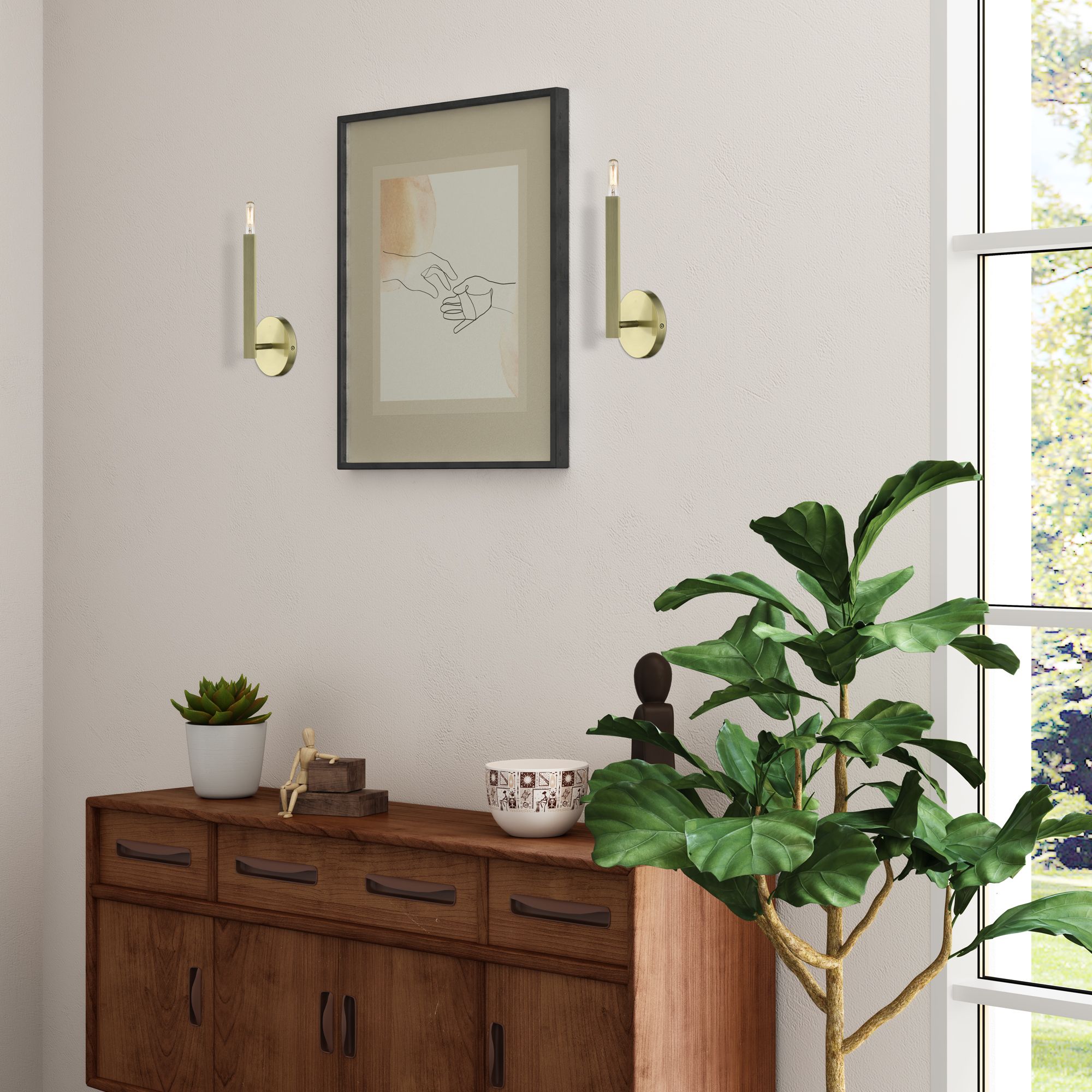 1 Light Antique Brass ADA Sconce