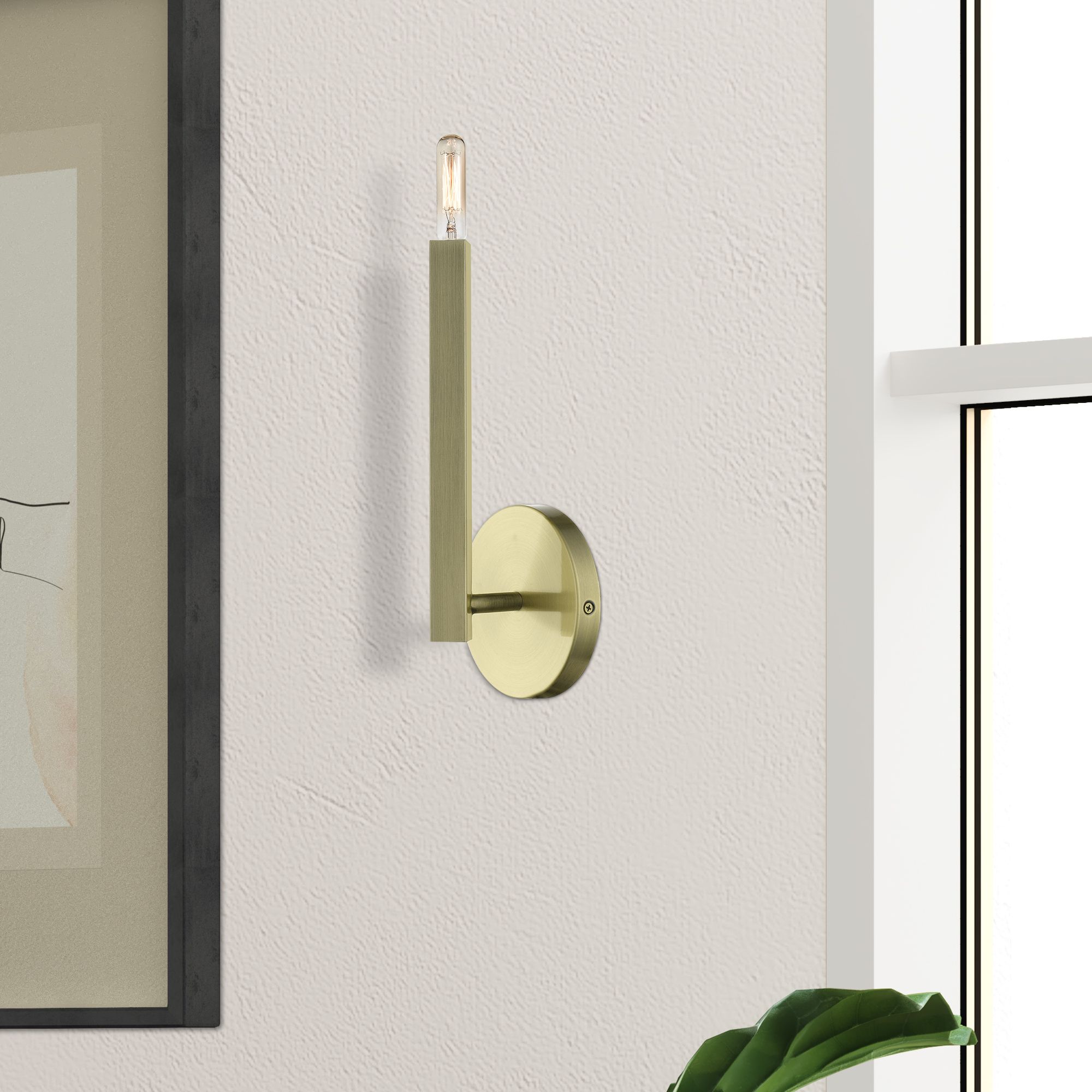 1 Light Antique Brass ADA Sconce