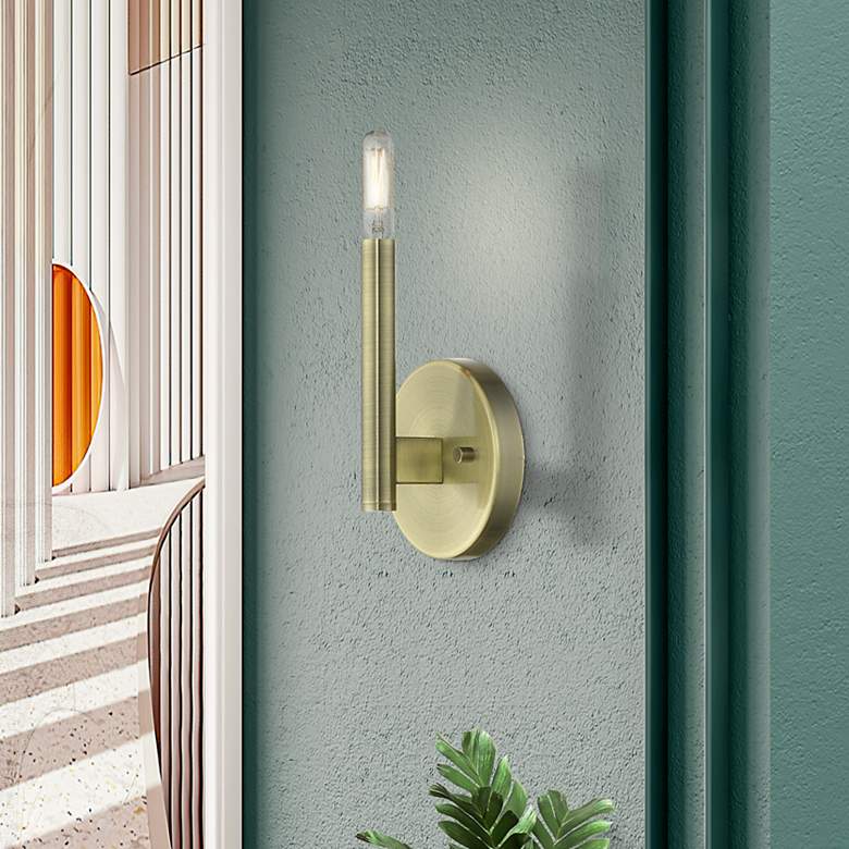 Image 1 1 Light Antique Brass ADA Sconce