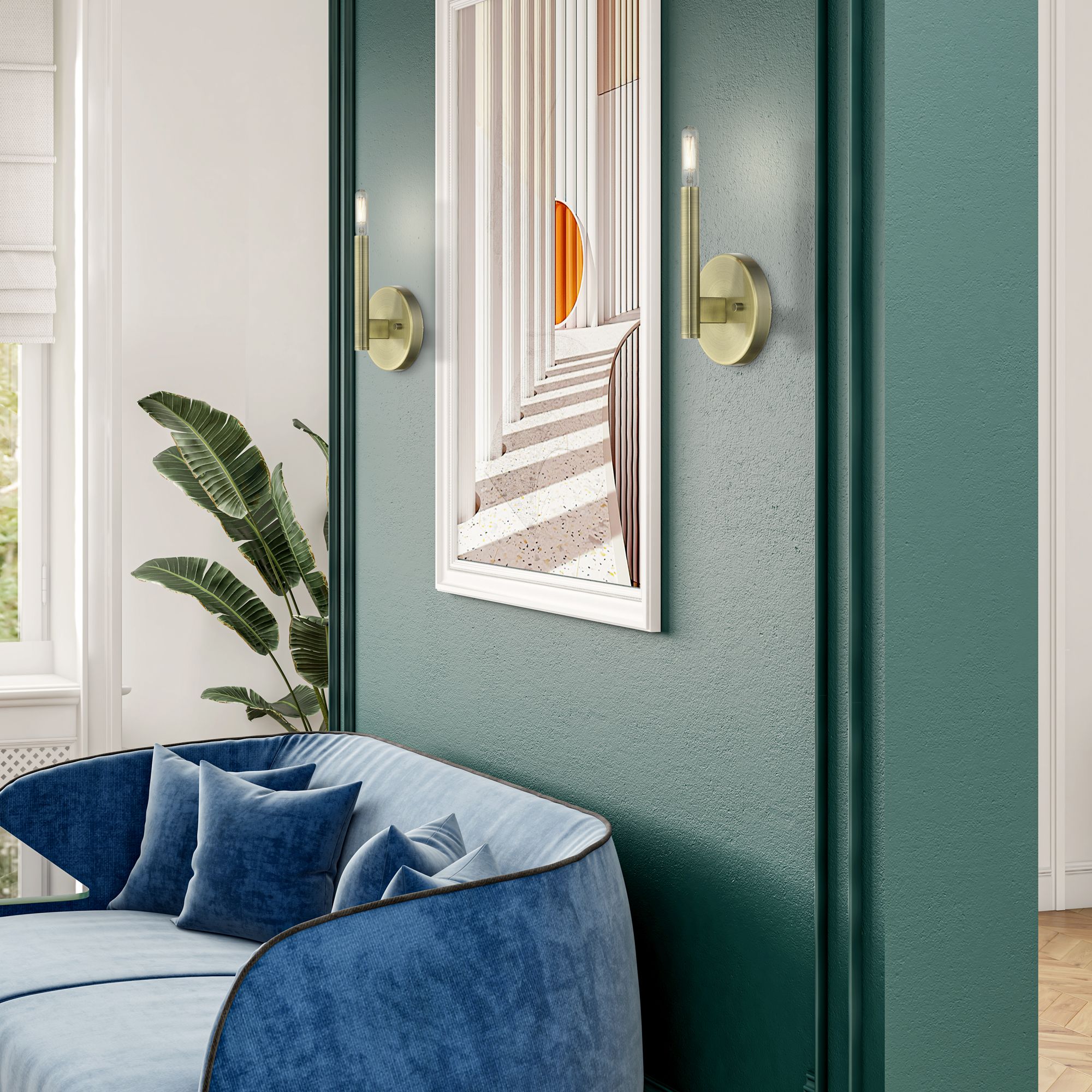 1 Light Antique Brass ADA Sconce