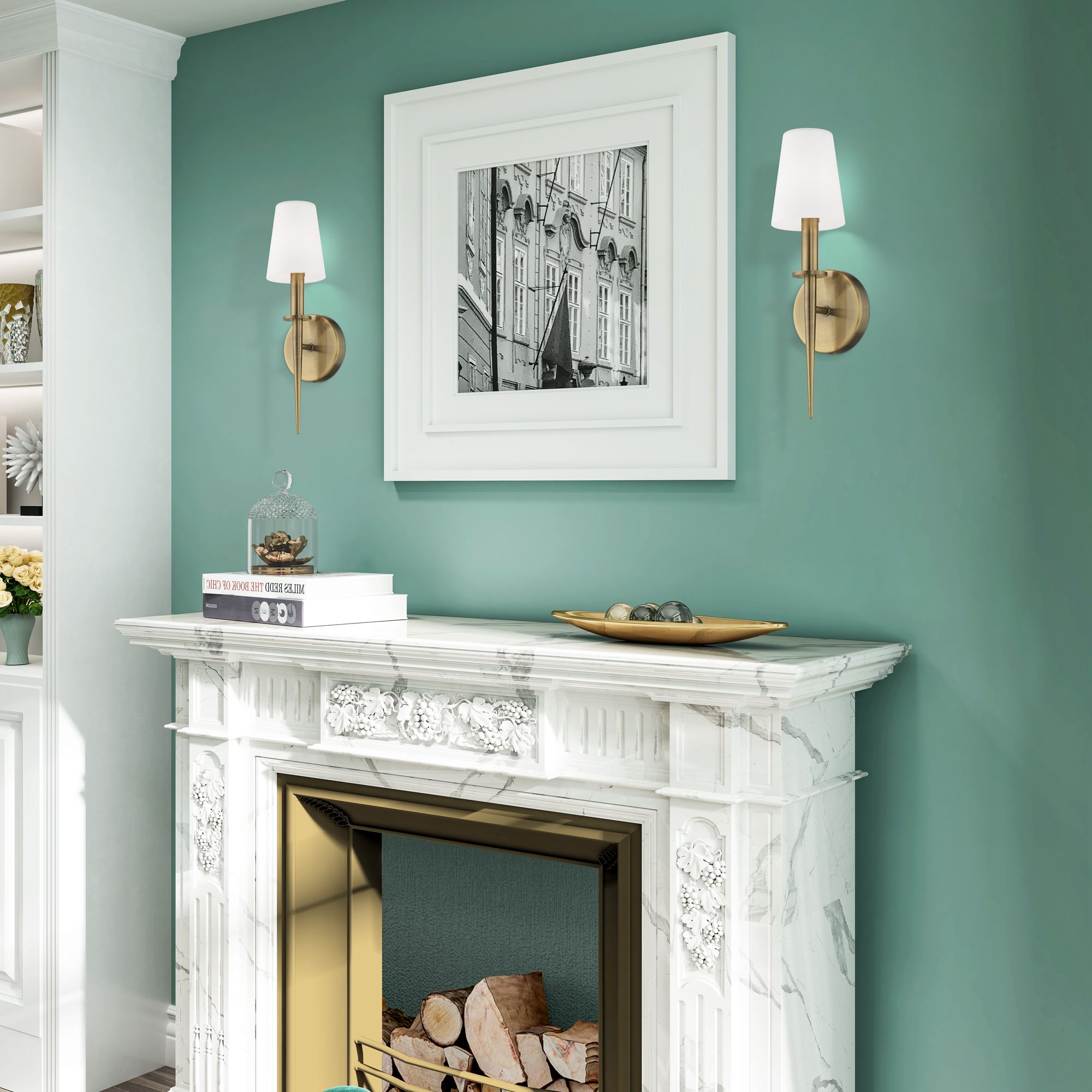 1 Light Antique Brass ADA Wall Sconce