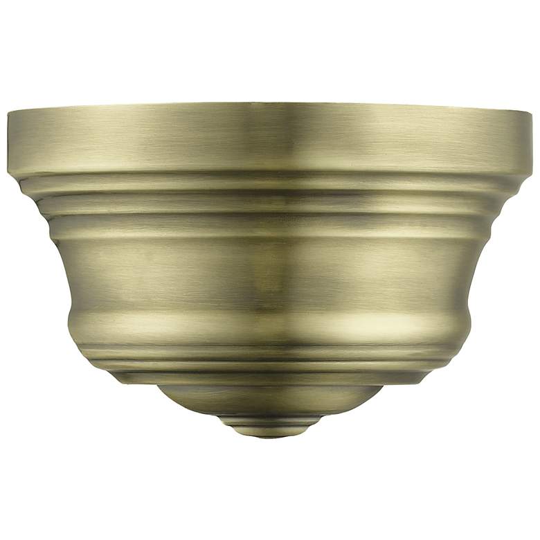 Image 2 1 Light Antique Brass Bell ADA Sconce with Shiny White Finish Inside
