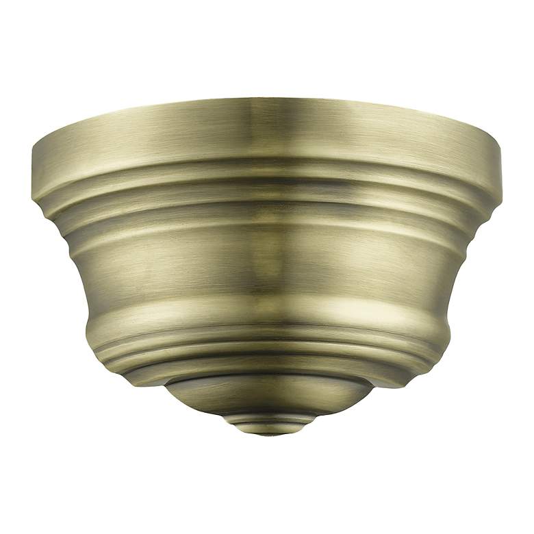 Image 3 1 Light Antique Brass Bell ADA Sconce with Shiny White Finish Inside more views
