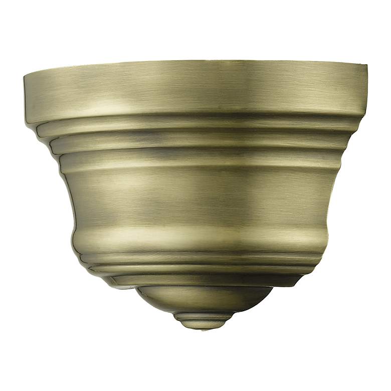 Image 4 1 Light Antique Brass Bell ADA Sconce with Shiny White Finish Inside more views