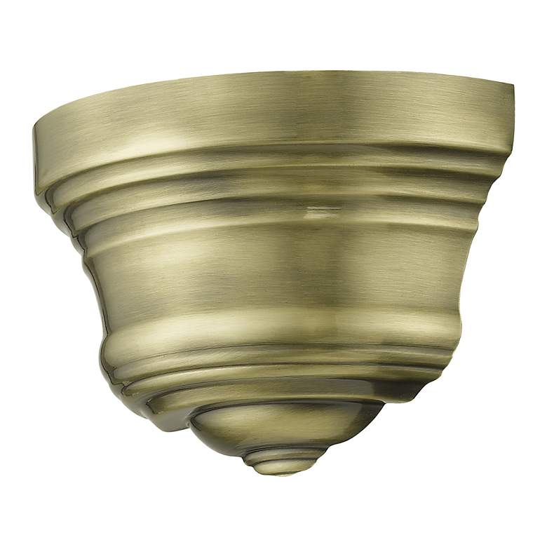 Image 5 1 Light Antique Brass Bell ADA Sconce with Shiny White Finish Inside more views
