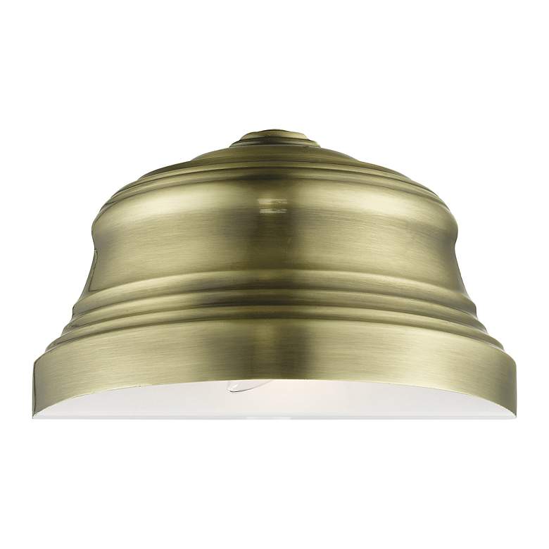 Image 6 1 Light Antique Brass Bell ADA Sconce with Shiny White Finish Inside more views