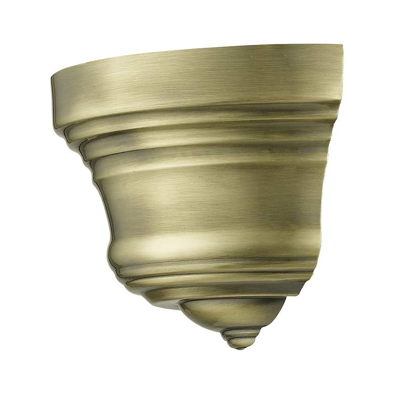 Image 7 1 Light Antique Brass Bell ADA Sconce with Shiny White Finish Inside more views