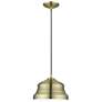 2_1 Light Antique Brass Bell Pendant with Shiny White Finish Inside