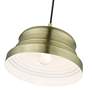 7_1 Light Antique Brass Bell Pendant with Shiny White Finish Inside more views