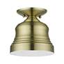 3_1 Light Antique Brass Bell Petite Semi-Flush more views