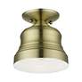 4_1 Light Antique Brass Bell Petite Semi-Flush more views