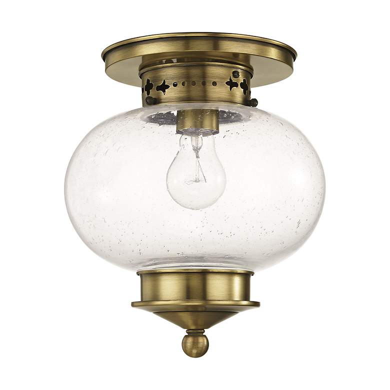 Image 3 1 Light Antique Brass Ceiling Mount more views