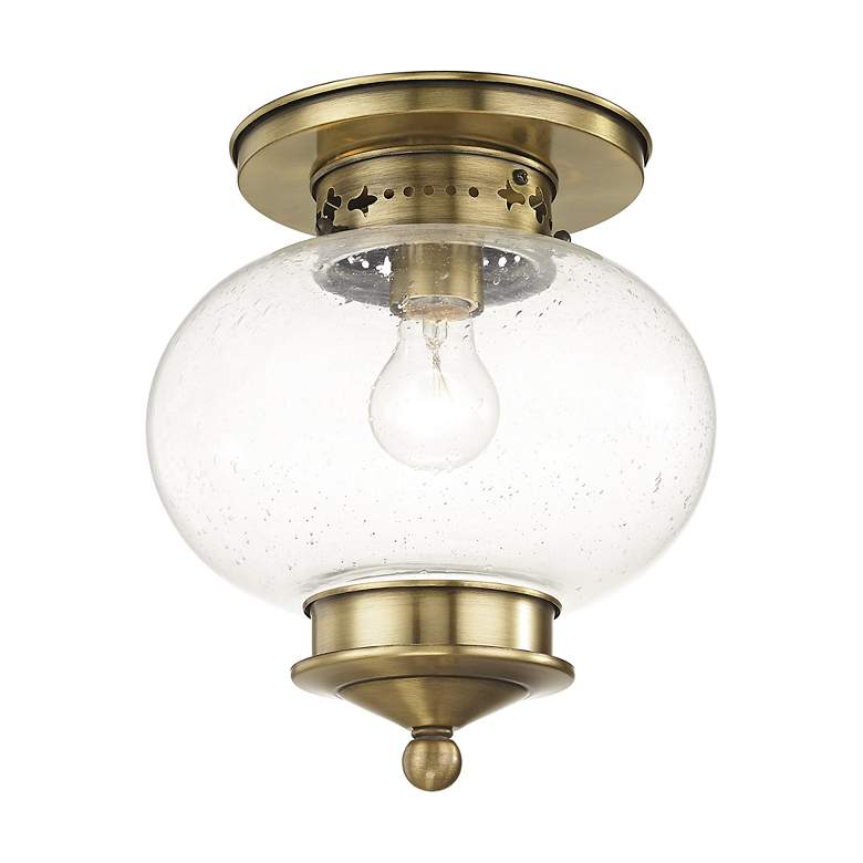 Image 4 1 Light Antique Brass Ceiling Mount more views