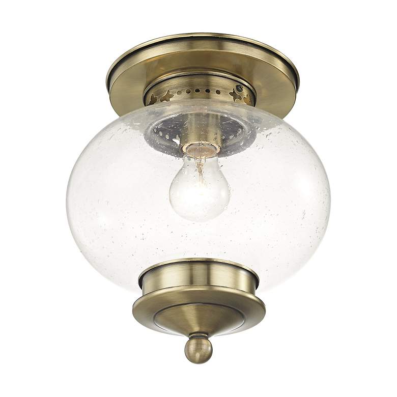 Image 5 1 Light Antique Brass Ceiling Mount more views
