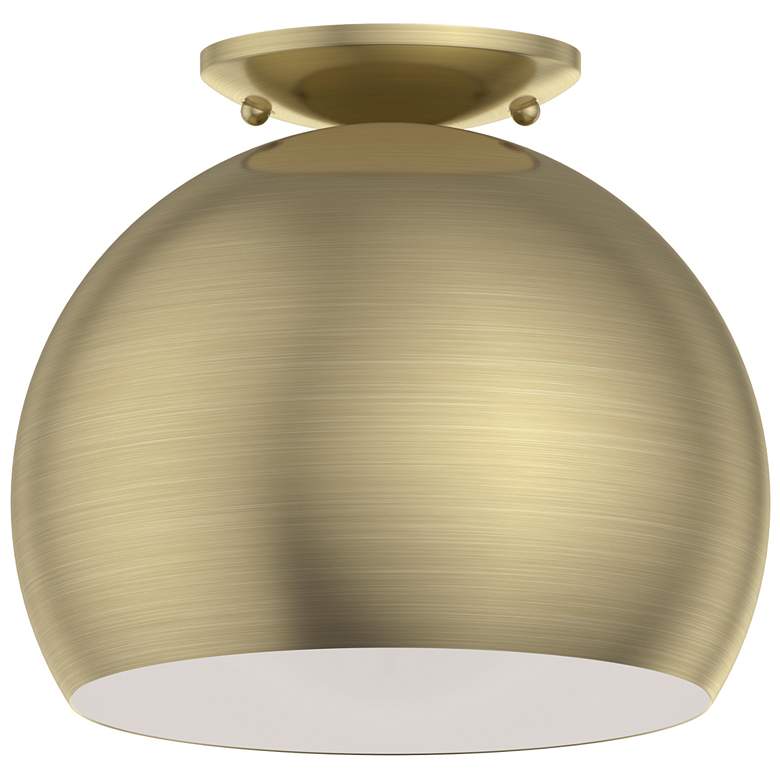 Image 1 1 Light Antique Brass Flush Mount