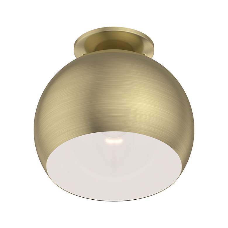 Image 4 1 Light Antique Brass Flush Mount more views