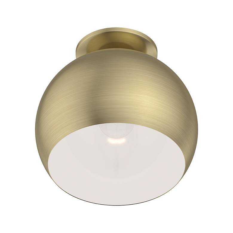 Image 5 1 Light Antique Brass Flush Mount more views