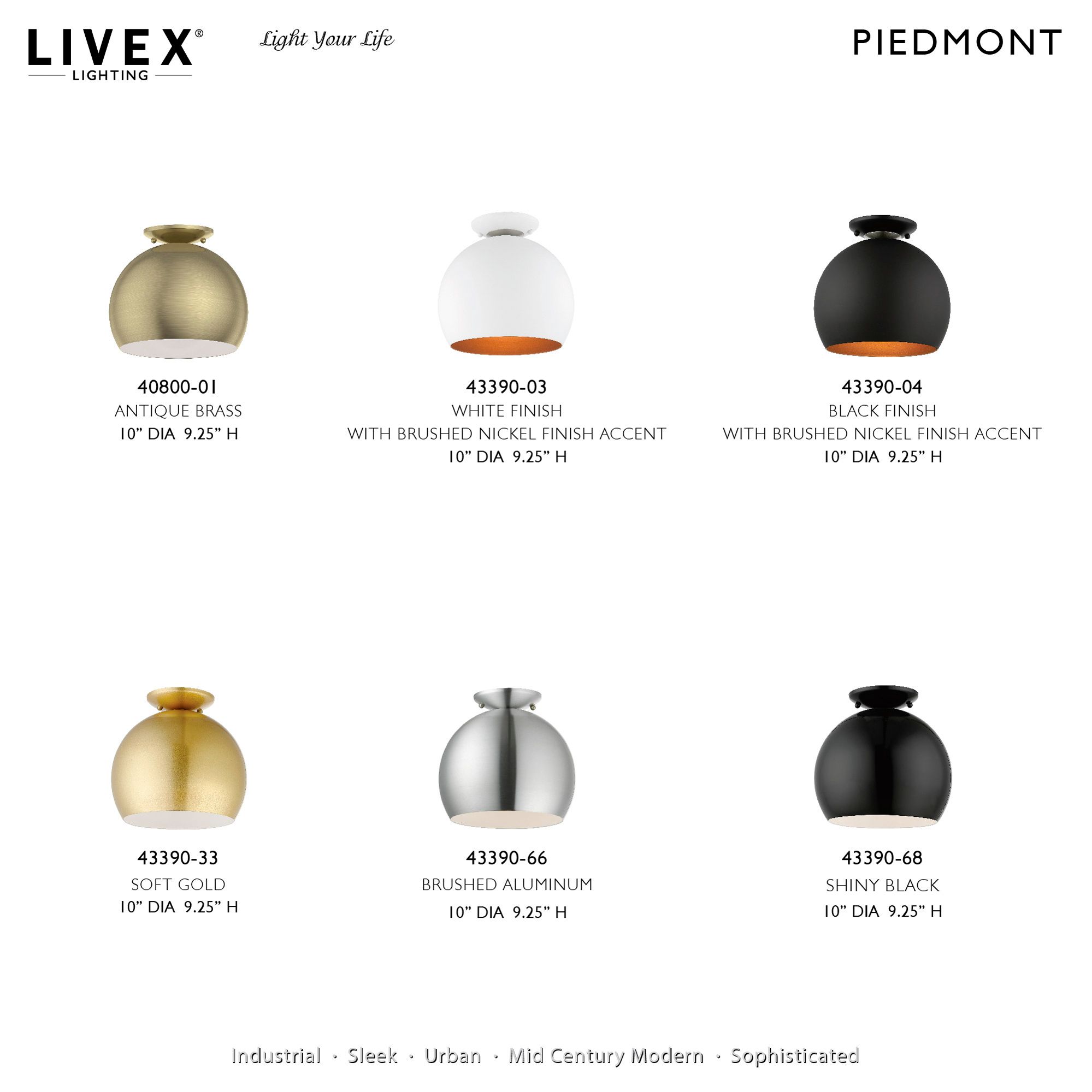 1 Light Antique Brass Flush Mount