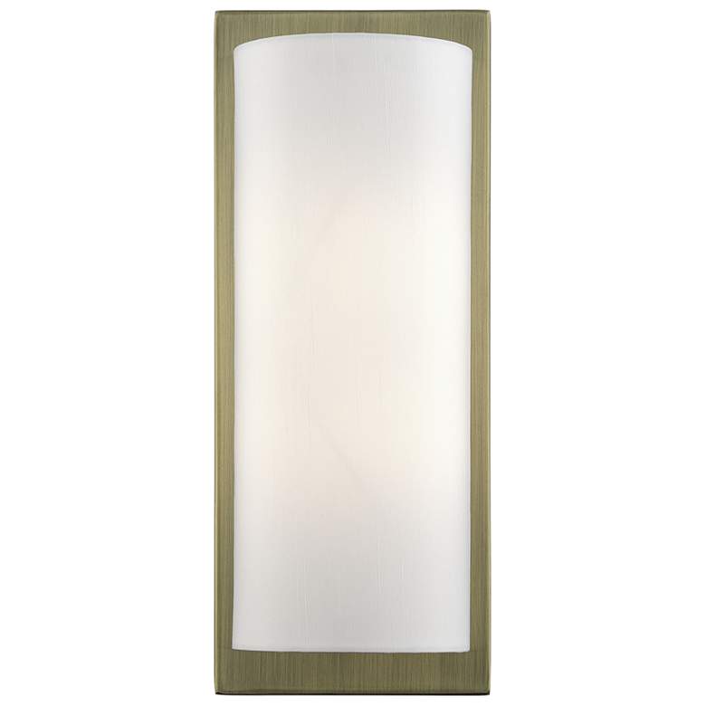 Image 1 1 Light Antique Brass Large ADA Sconce with Off-White Shade