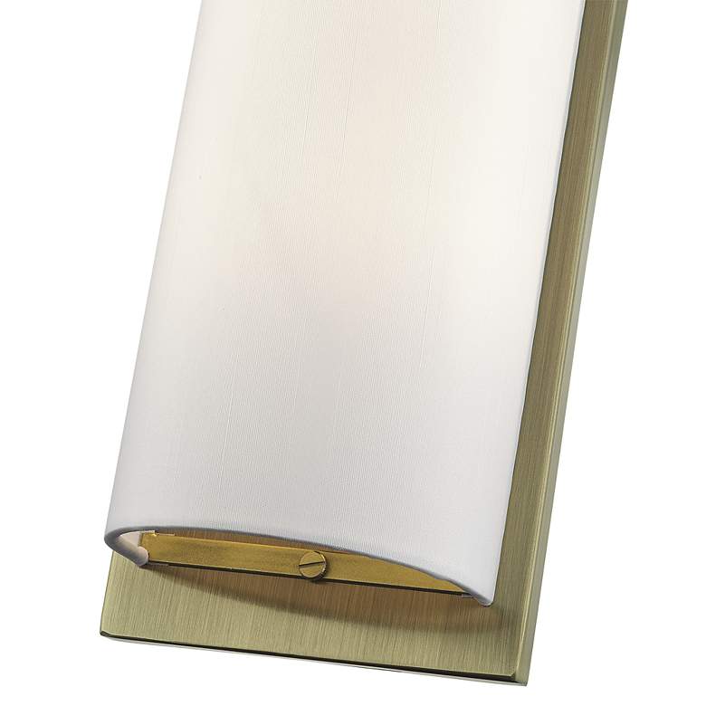 Image 6 1 Light Antique Brass Large ADA Sconce with Off-White Shade more views