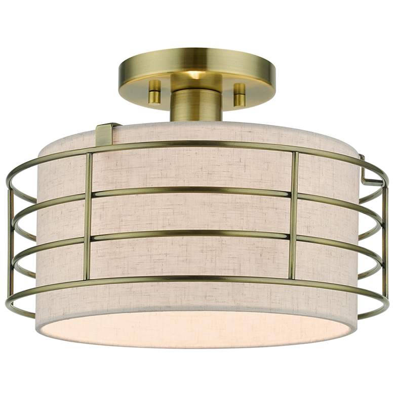 Image 1 1 Light Antique Brass Medium Semi-Flush