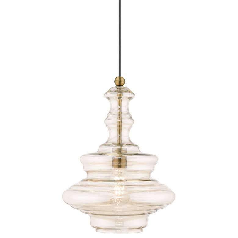 Image 1 1 Light Antique Brass Mini Pendant
