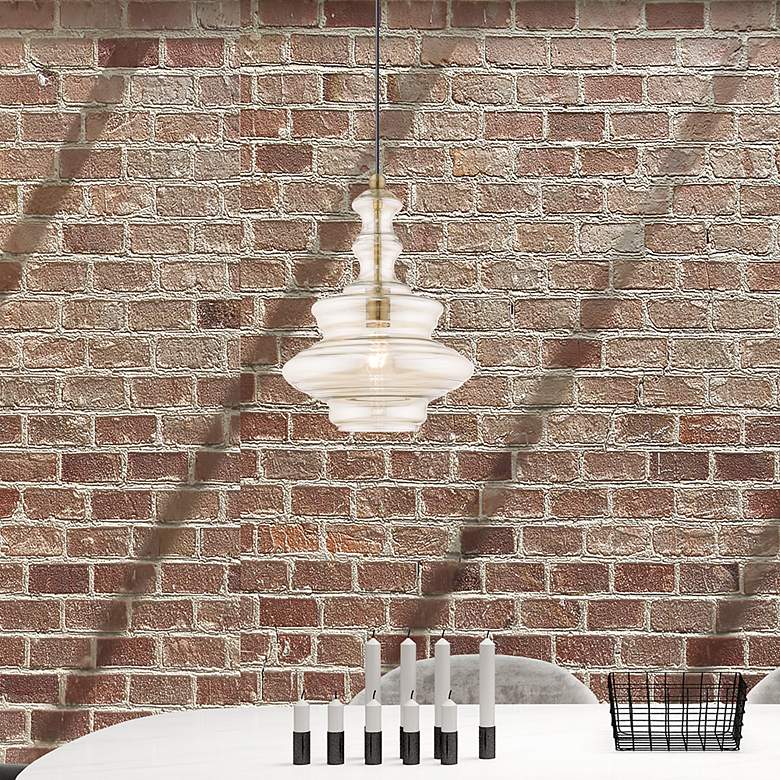 Image 1 1 Light Antique Brass Mini Pendant