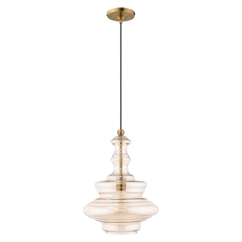Image 3 1 Light Antique Brass Mini Pendant more views