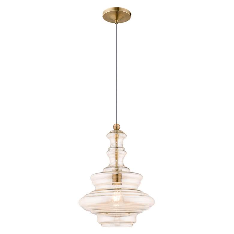 Image 5 1 Light Antique Brass Mini Pendant more views