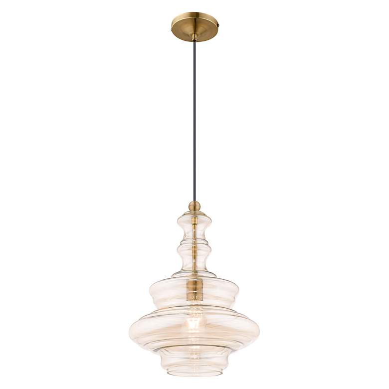 Image 6 1 Light Antique Brass Mini Pendant more views