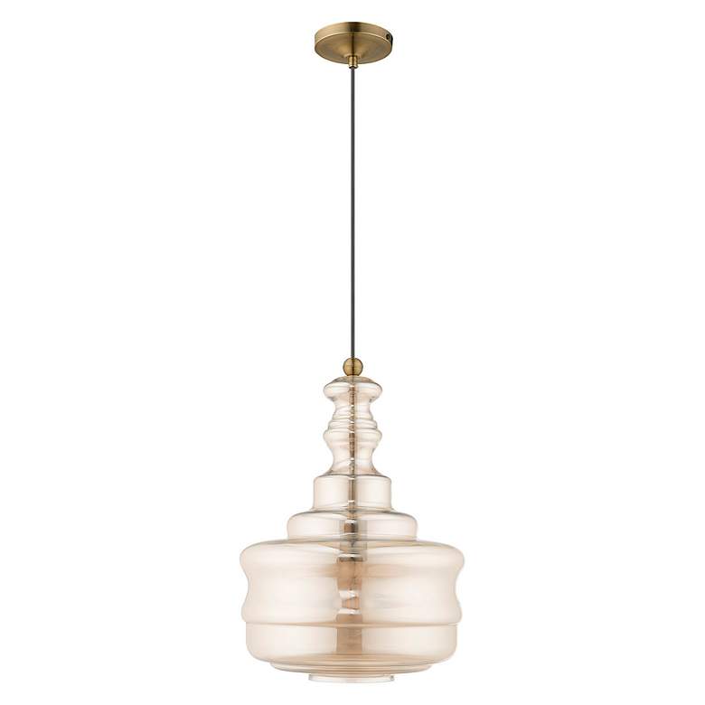 Image 3 1 Light Antique Brass Mini Pendant more views