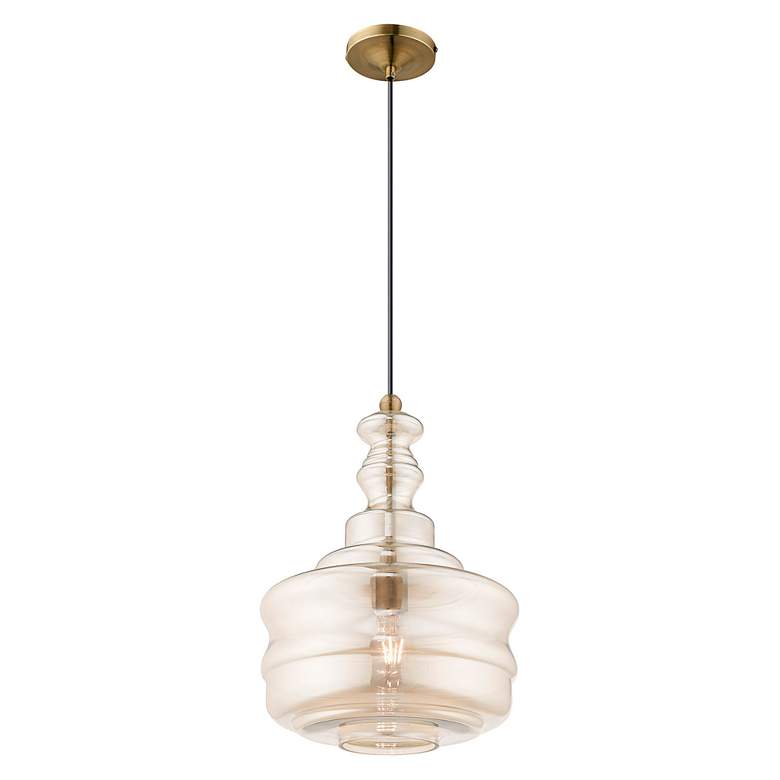 Image 6 1 Light Antique Brass Mini Pendant more views