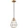 1 Light Antique Brass Mini Pendant
