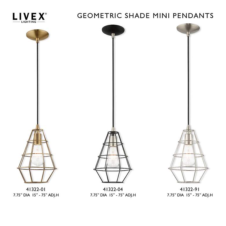 Image 3 1 Light Antique Brass Mini Pendant more views