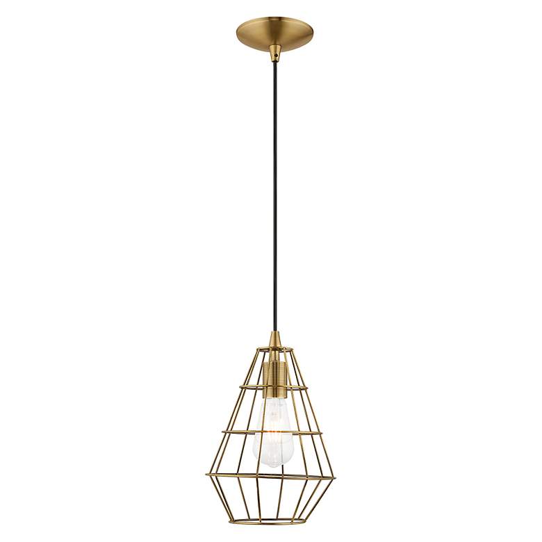 Image 4 1 Light Antique Brass Mini Pendant more views