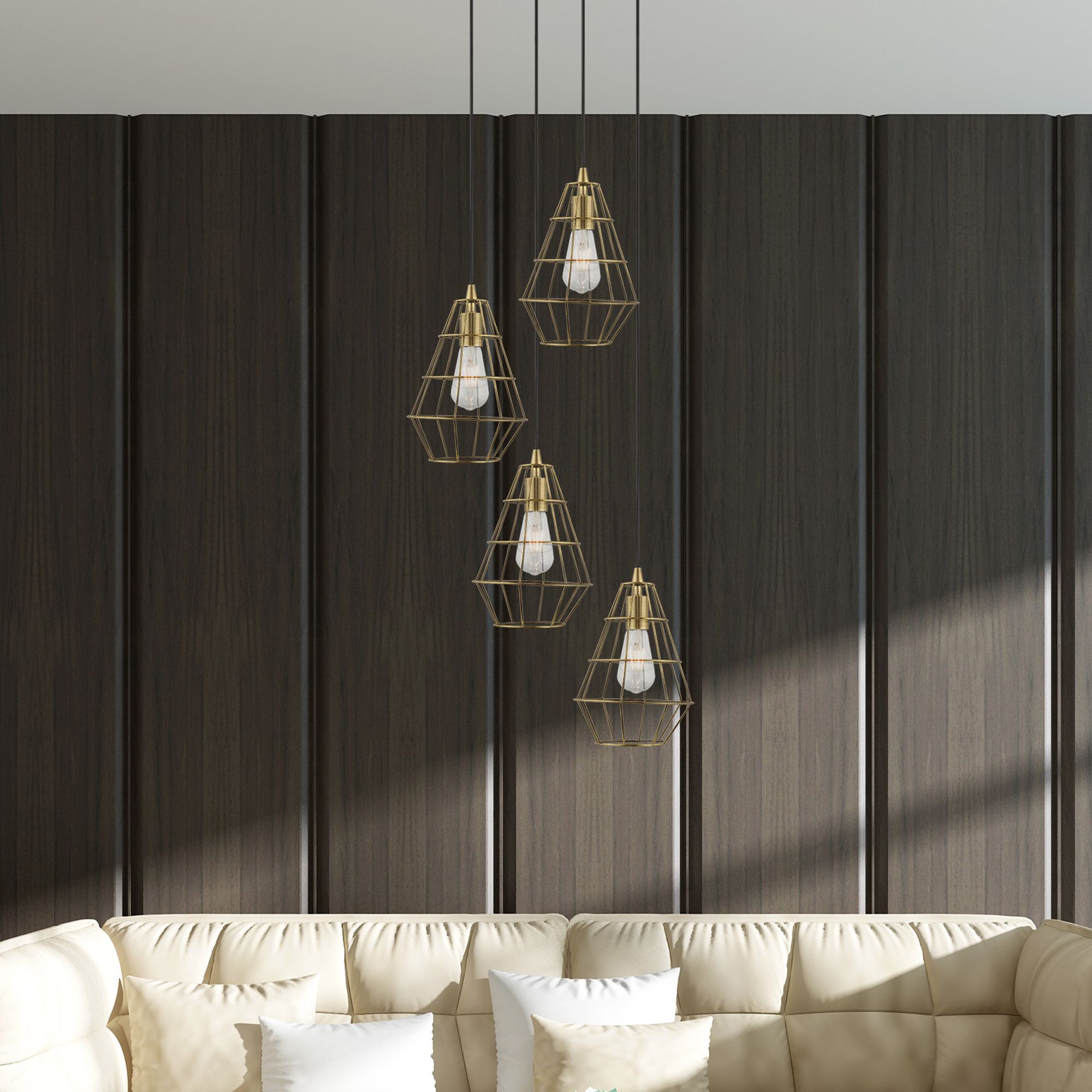 1 Light Antique Brass Mini Pendant