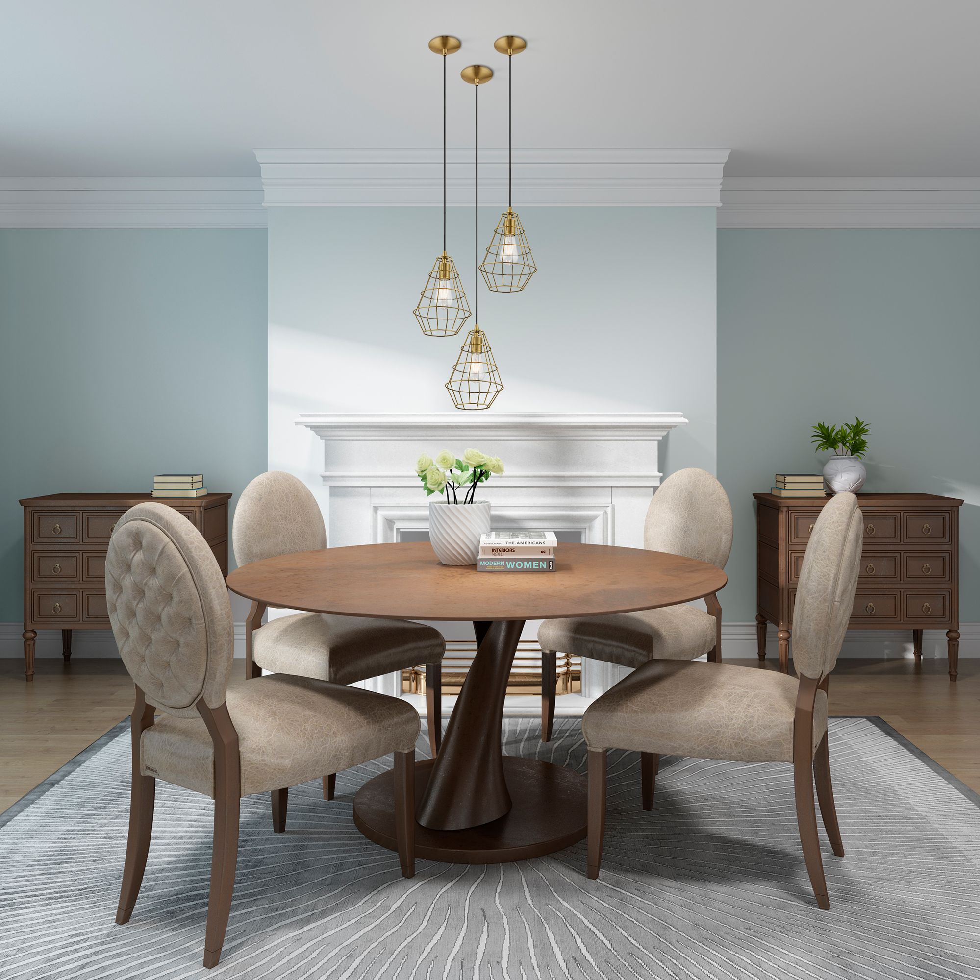 1 Light Antique Brass Mini Pendant