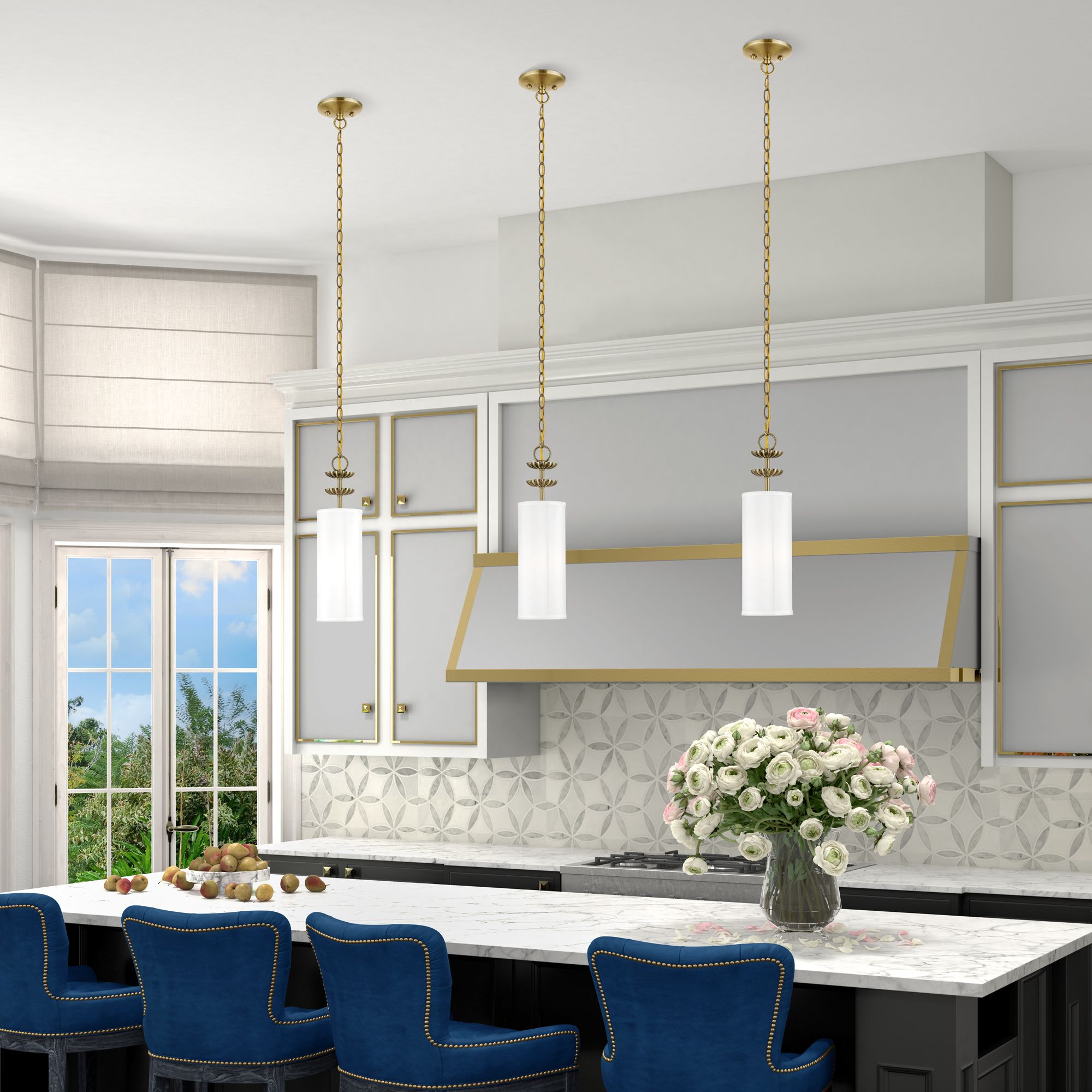 1 Light Antique Brass Mini Pendant